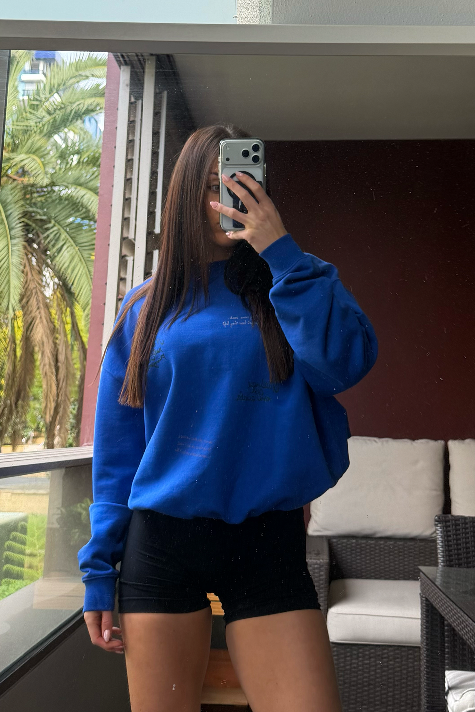 Oversized Blue Sweatshirt - CORSO 98055