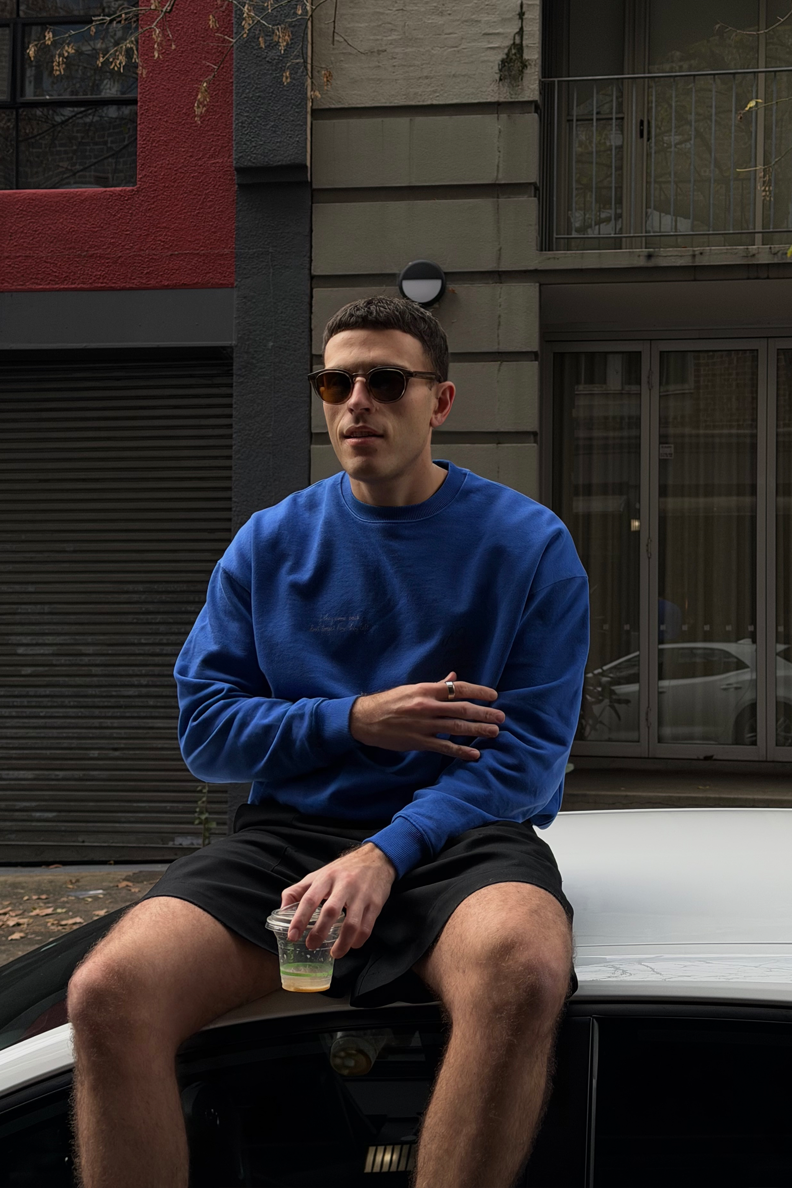 Oversized Blue Sweatshirt - CORSO 98055