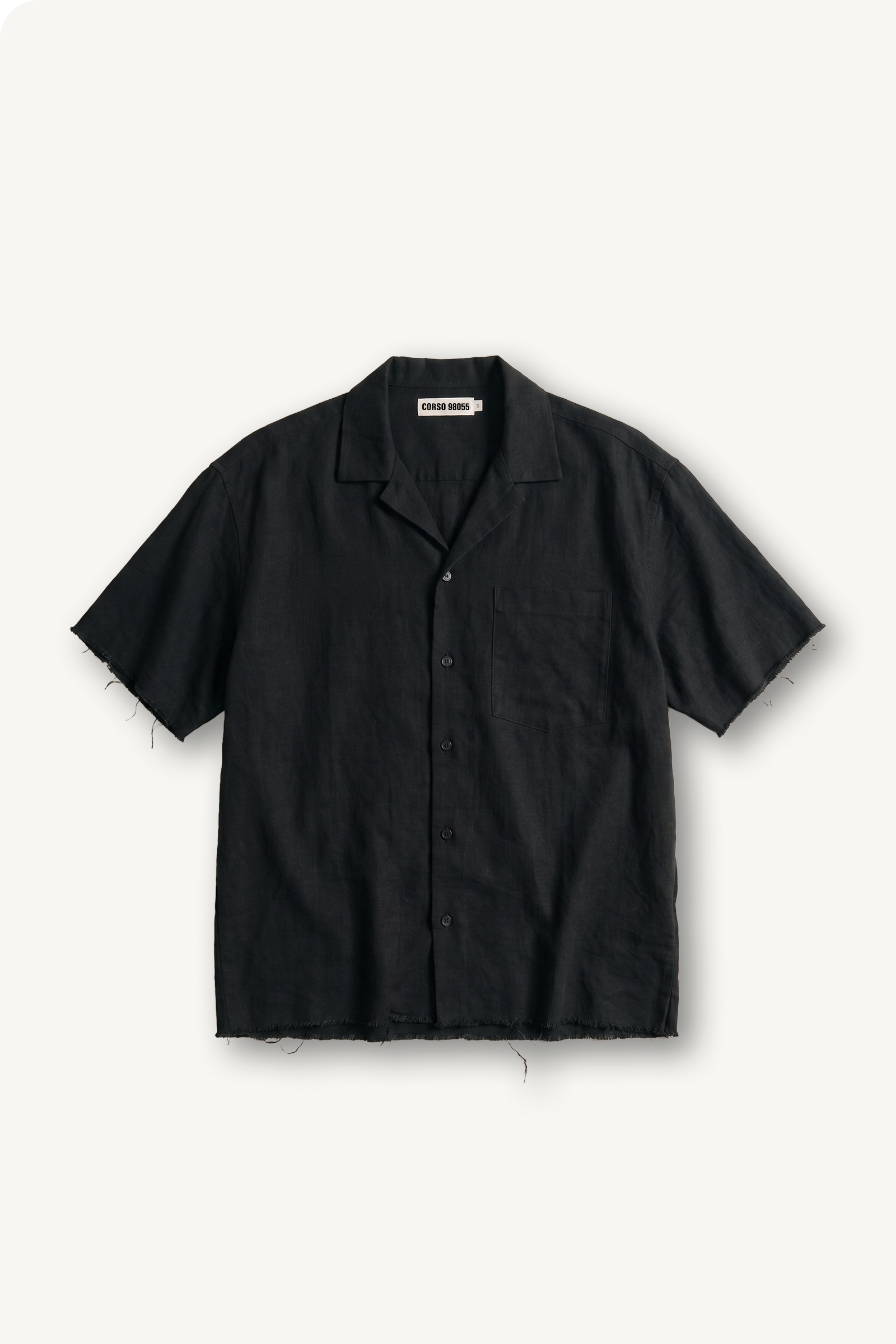 Black Camp Collar Shirt