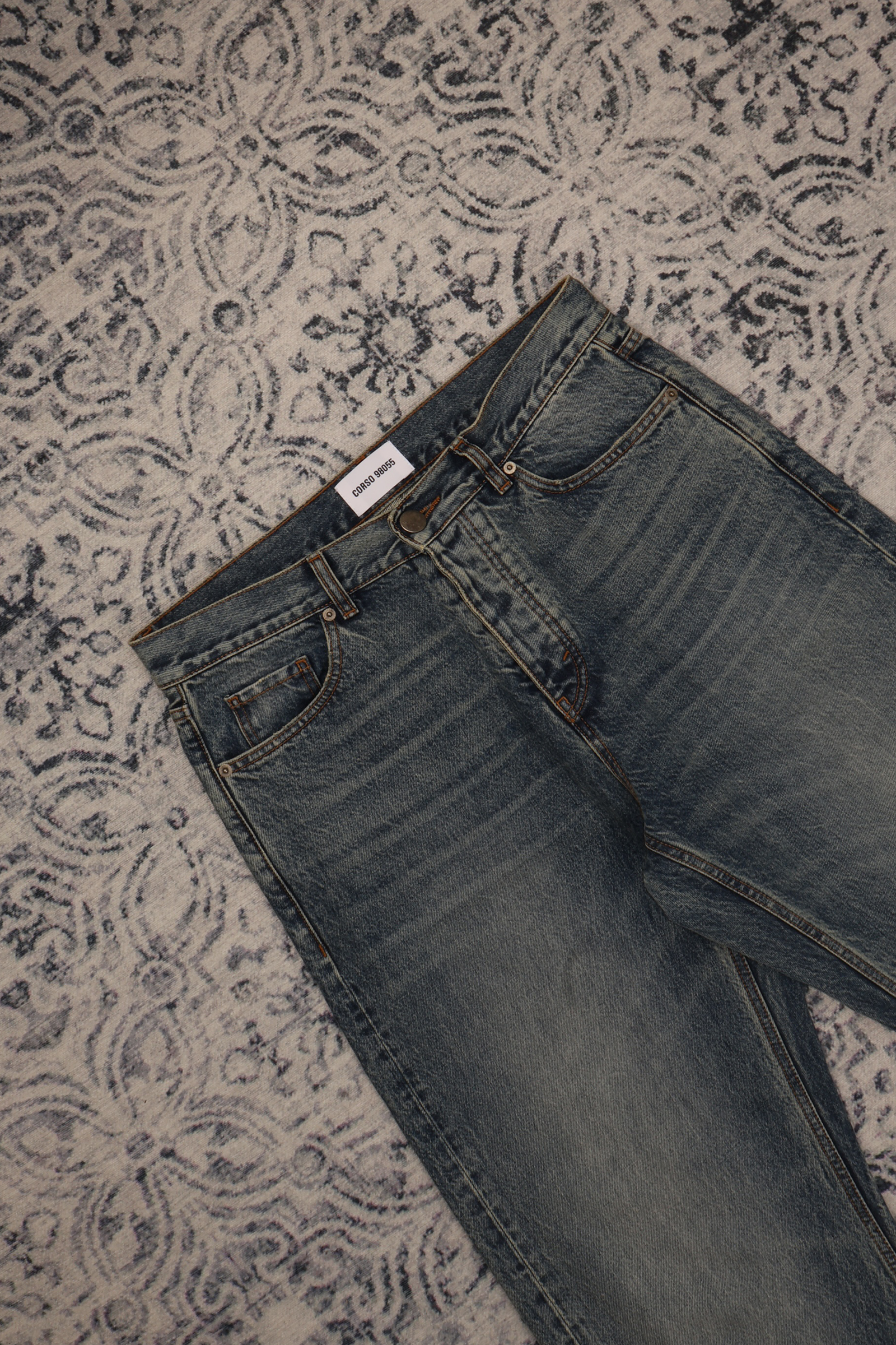 Blue Washed Denim Jeans - CORSO 98055
