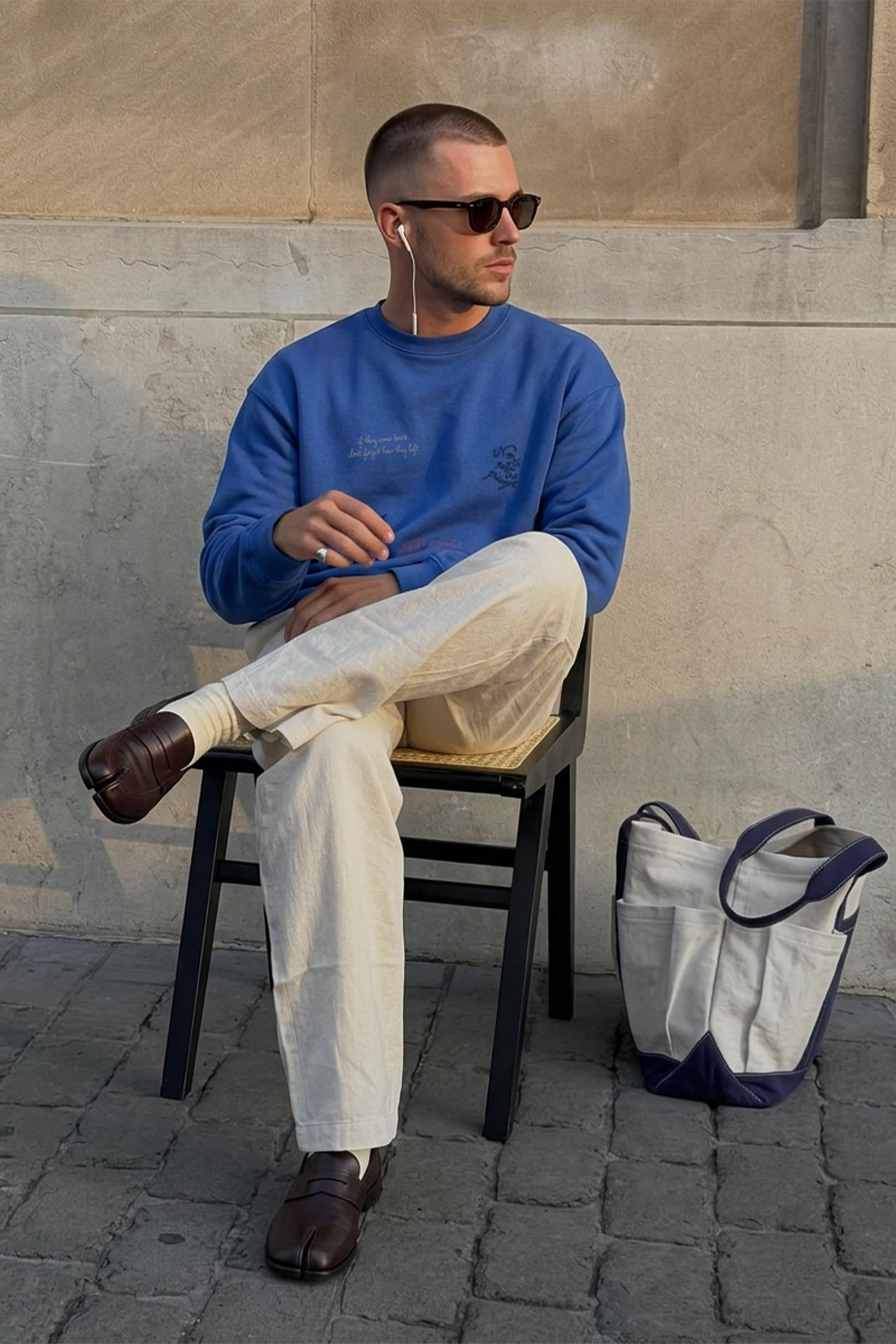 Oversized Blue Sweatshirt - CORSO 98055